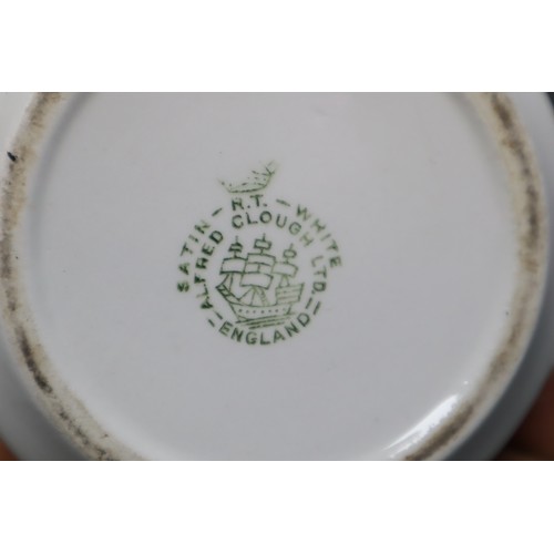 341 - Vintage Alfred Clough coffee set with rose pattern to include coffee pot, six cups and saucers, milk... 