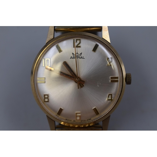 3 - Smiths Astral 9ct (375) Gold Cased Mechanical Watch with Elasticated Strap and Original Box (Working... 