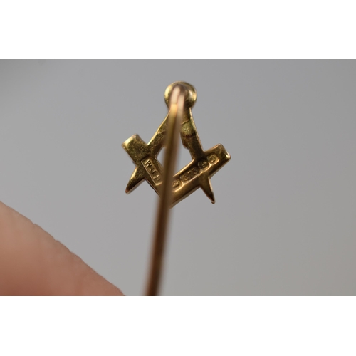 4 - A Hallmarked 9ct Gold Masonic Tie Pin