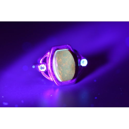 237 - Silver 925, Amber Stoned Ring, Size R