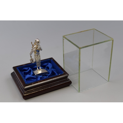 26 - Silver Oriental Figure Complete with Display Case