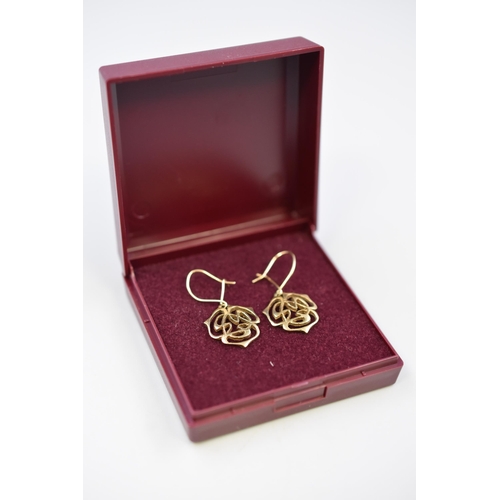 36 - Pair of 375 (9ct) Gold Earrings Complete with Presentation Box