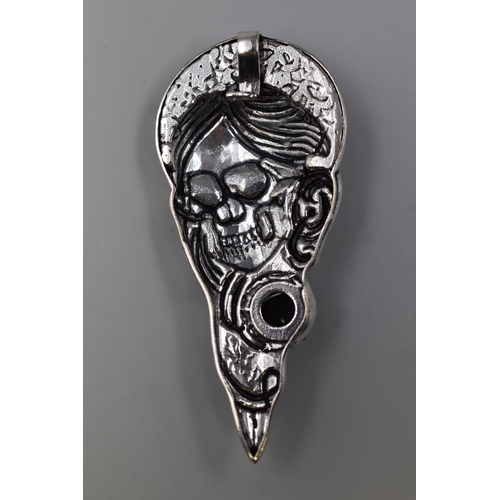 55 - 925 Silver Day Of The Dead Style Pendant Black Onyx 80 x 38 mm