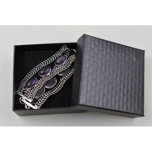 60 - 925 Silver Sage Amethyst gemstone Bracelet