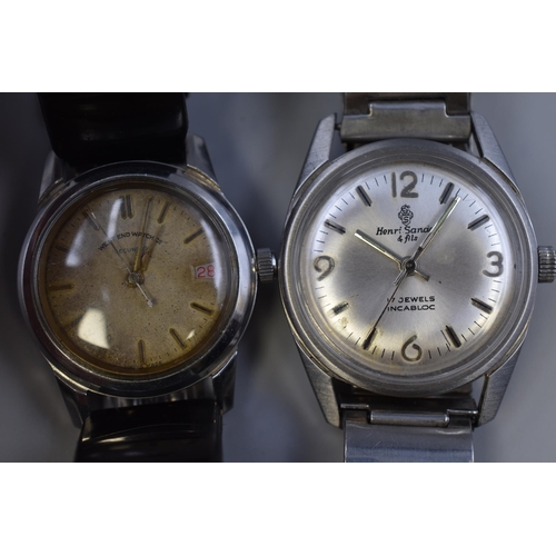 125 - West End Watch Company Secundus Mechanical Gents Watch and a Henri Sandoz 17 jewels Mechanical Gents... 