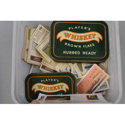 283 - Mixed lot including: Some silver plated spoons, some matchbooks, tins and some unsorted cigarette ca... 