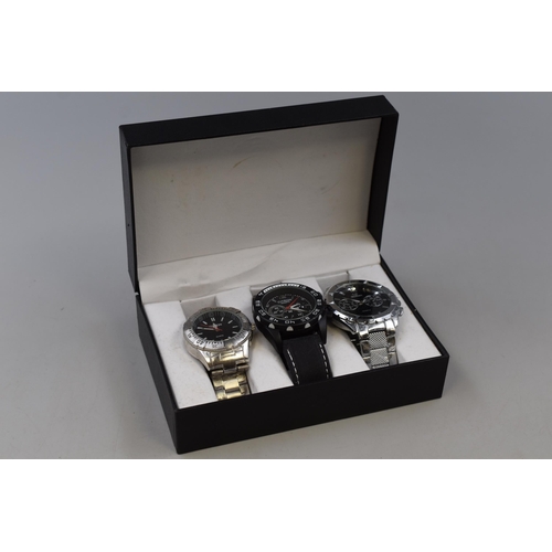 139 - Three Gents Quartz Watches In Presentation Box, Includes Citron and Orlando