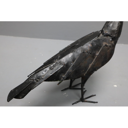 294 - Large Metal Goth / Steampunk Raven Sculpture