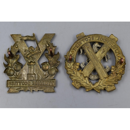 305 - Two Military Cap Badges, Tyneside Scottish and The King's Liverpool Scottish