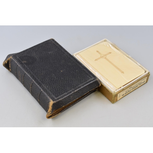 375 - Antique Leather Bound Bible dedicated to Davida Dalglish in 1888 and a Collins Emerald Prayer Book i... 