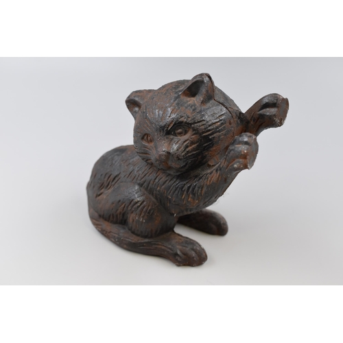 376 - Cast iron cat door stop (7