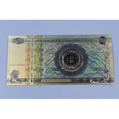 168 - Gold Plated 100 Bitcoin Note