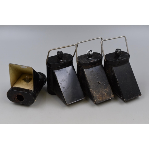 385 - Four WWII ARP Hooded Warden Lanterns