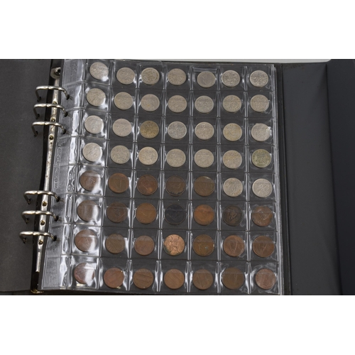 173 - A Coin Folder Containing Approx 170 UK and USA Coins. Includes USA Lincoln Cents, UK Sixpences and U... 