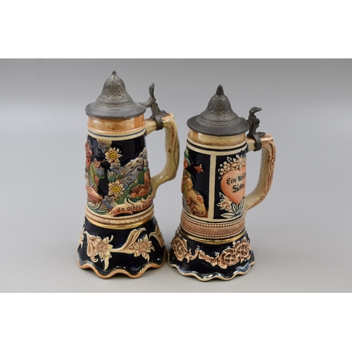 336 - Two West German Musical Beer Steins (Tallest 7