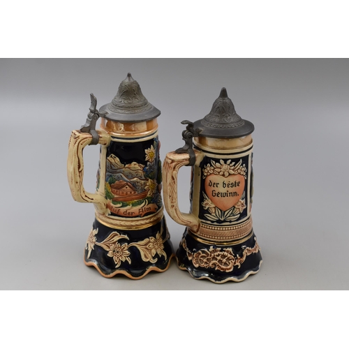 336 - Two West German Musical Beer Steins (Tallest 7