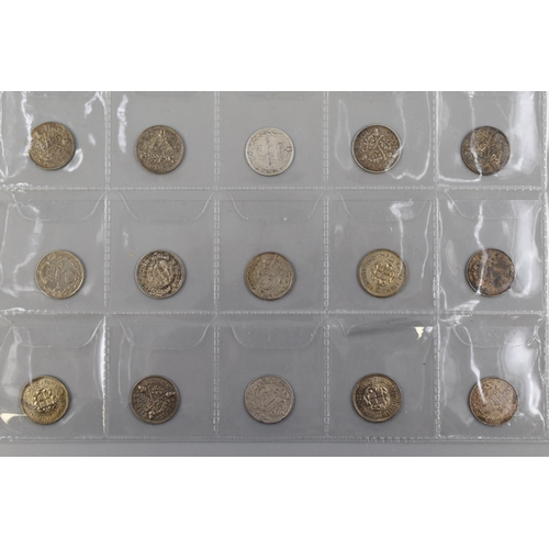 196 - Selection of Silver Three Pence Pieces