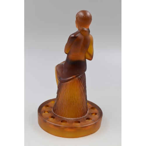 357 - Vintage Treacle Glass Art Nouveau Statue 8