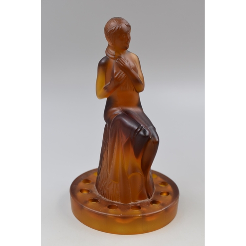 357 - Vintage Treacle Glass Art Nouveau Statue 8