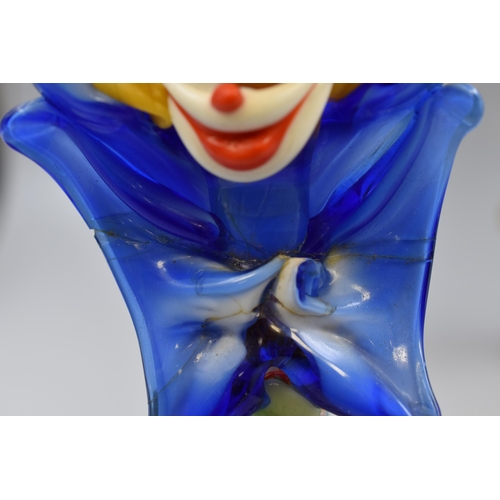 358 - Pair of Murano Glass Clowns . Approx 10 inches tall. AF