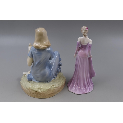 360 - Royal Doulton Reflections Figurine (a/f) and a Coalport Ladies of Fashion Veronica Figure (9