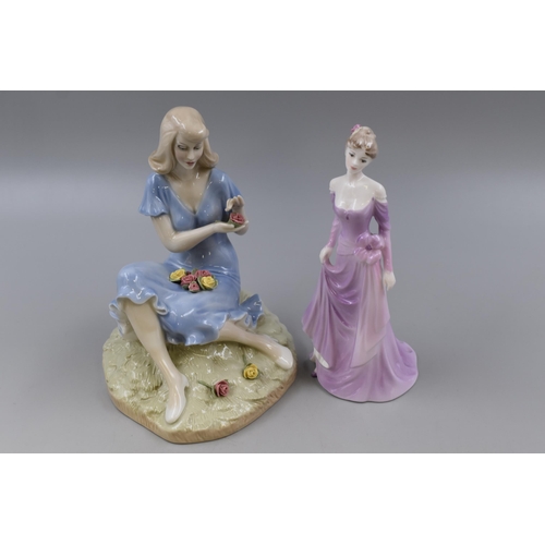 360 - Royal Doulton Reflections Figurine (a/f) and a Coalport Ladies of Fashion Veronica Figure (9