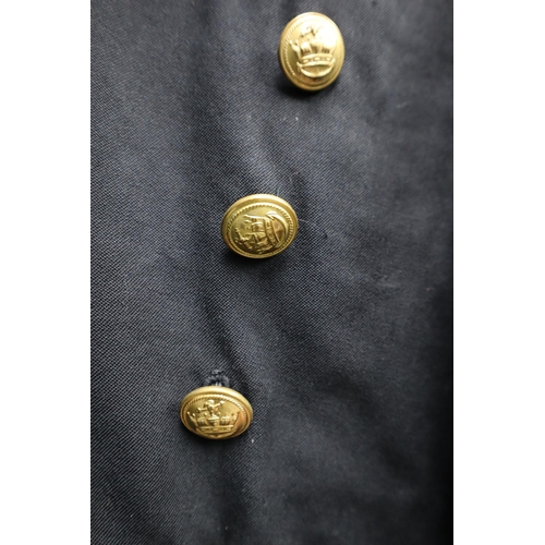 429 - Large selection of Naval items to include merchant navy captains jacket with brass buttons, 2 caps w... 