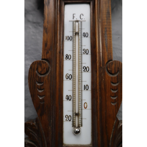 431 - Vintage Hand Carved Barometer/Weather Station 26