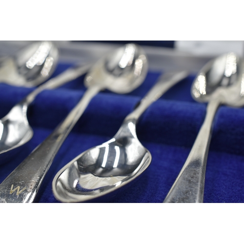 227 - Set of Six Vintage Silver Plated Tea Spoons in Case