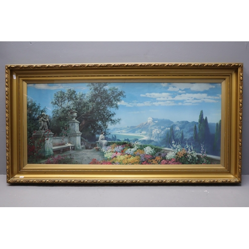 434 - Hermann Rüdisühli (1864 to 1945) Antique Gilt Framed and Glazed Print of Lake Scene (54