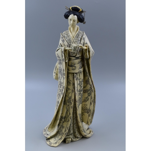 372 - Japanese resin geisha figure standing 18