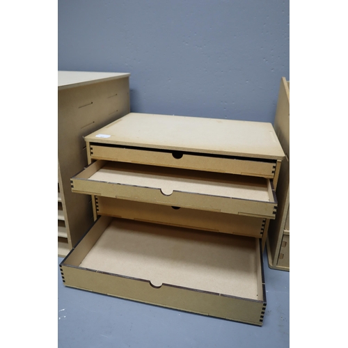 725 - Wooden arts and craft storage 3 piece including paper/card holder (12