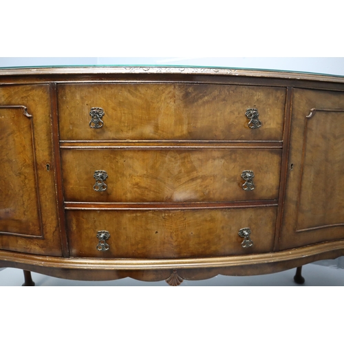 728 - Heron Sideboard / Buffet With Glass Top. NO POSTAGE ON THIS ITEM