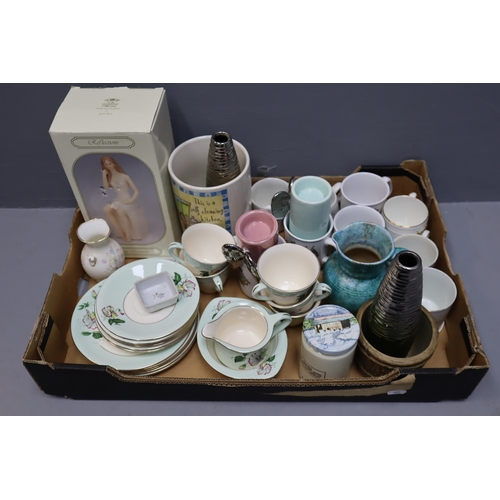 729 - A Selection of Ceramics To Include Wedgwood Beatrix Potter, Angel Wing Candle Holders, Figgjo Flint ... 