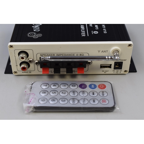 473 - New USB TF FM Three-In-One Stereo Power Amplifier Complete with remote control and box