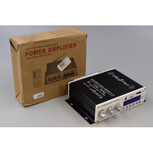 473 - New USB TF FM Three-In-One Stereo Power Amplifier Complete with remote control and box