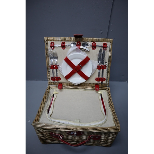 490 - Two Picnic Sets including New Rattan Cased and a Fabric Cased