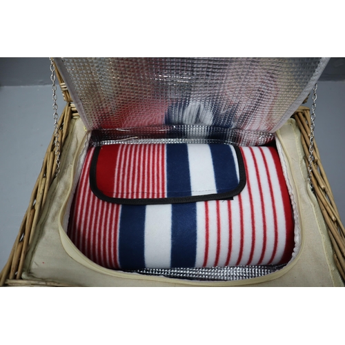 490 - Two Picnic Sets including New Rattan Cased and a Fabric Cased