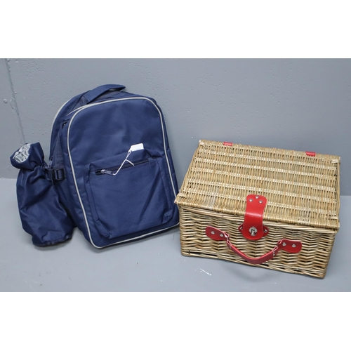 490 - Two Picnic Sets including New Rattan Cased and a Fabric Cased