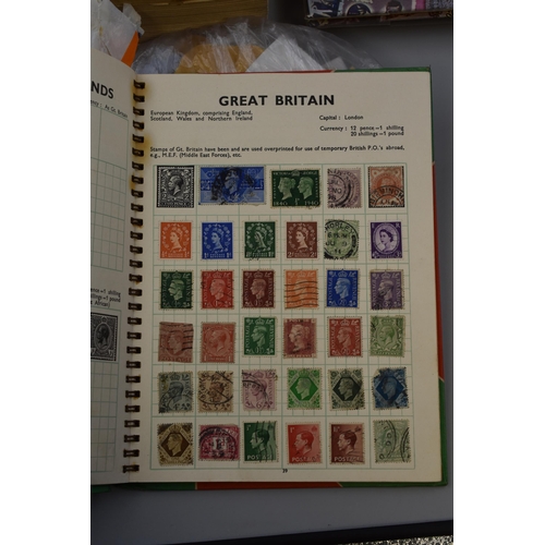 496 - A Large mixed selection of various stamps including: some loose mounted stamps, a few albums and sta... 