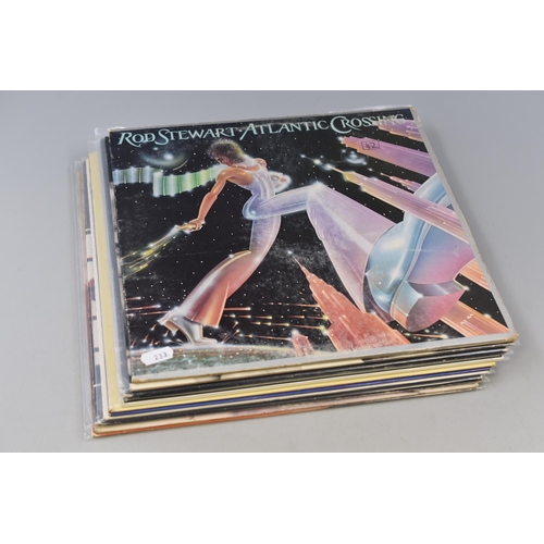 573 - A collection of Ten 1980's early 90's Dance LPS including: OMD, Ultravox, Simple Minds, Rod Stewart ... 