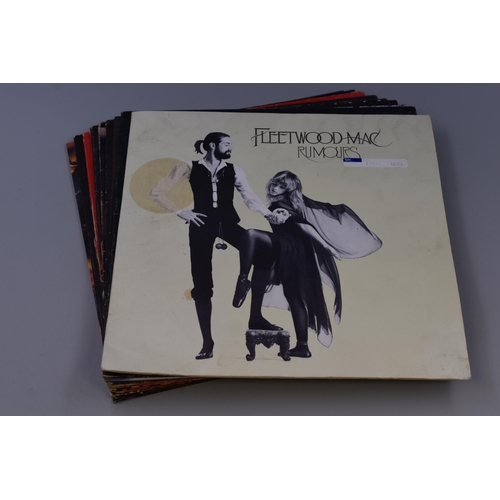 580 - Collection of Nine Rock Vinyl LP's to Include, Fleetwood Mac (Rumours ) Bad Company ,The Best of Mou... 