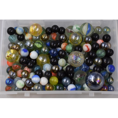 503 - A box full of vintage marbles (various sizes)