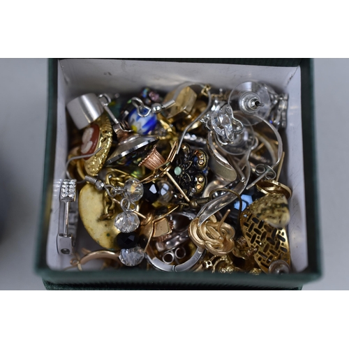 520 - A Selection of Unsorted Designer Jewellery, In Wicker Basket and Gold Shimmer Jewellery Box. Include... 