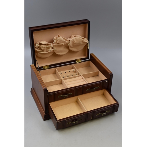 522 - Traditional Style Velvet Lined Wooden Jewellery Box