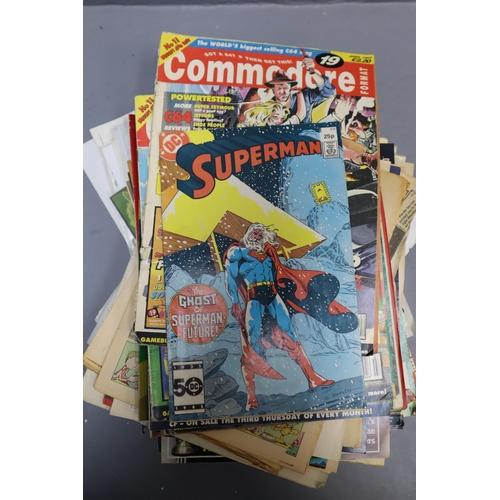 532 - Large collection of Computer magazines, football magazines & cartoon comics including 1986 DC Su... 