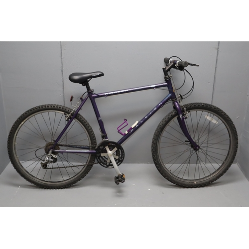 782 - A Raleigh Amazon 21 Speed Mountain Bike With Shimano Gears, In Speckled Purple. Sold As Seen. NO POS... 