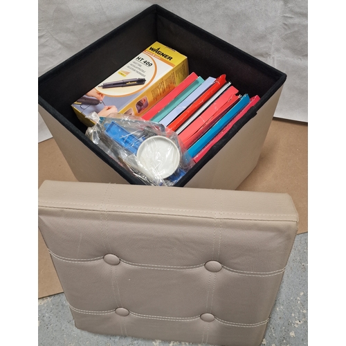 921 - Stool Storage Box Full of Crafting Materials