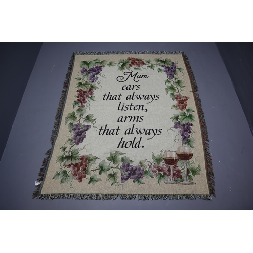 785 - Wall Tapestry With Loving Message ' Mum Ears That Always Listen, Arms That Always Hold' Message Surr... 