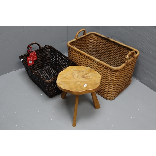 929 - Hand made milking stool (13